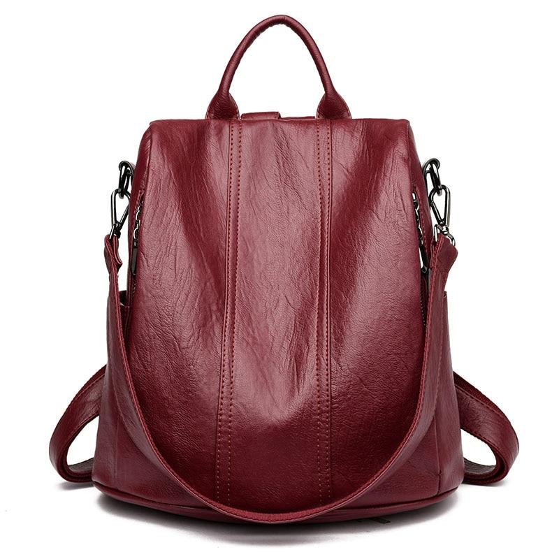 Waterproof Anti-theft Women's Multifunctional Leather Backpacks Main image