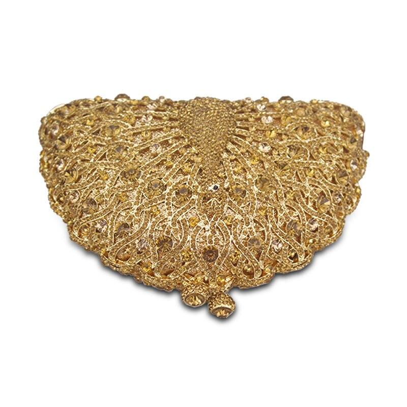 Luxury Women's Crystal Peacock Shape Evening Bags For Wedding Party Secondary image