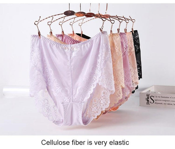 Large Size High Waist Panties For Women Underwear Ladies Big Size Briefs Plus Size Transparent Sexy Lace Panties Female 5Xl 6Xl - Sheseelady