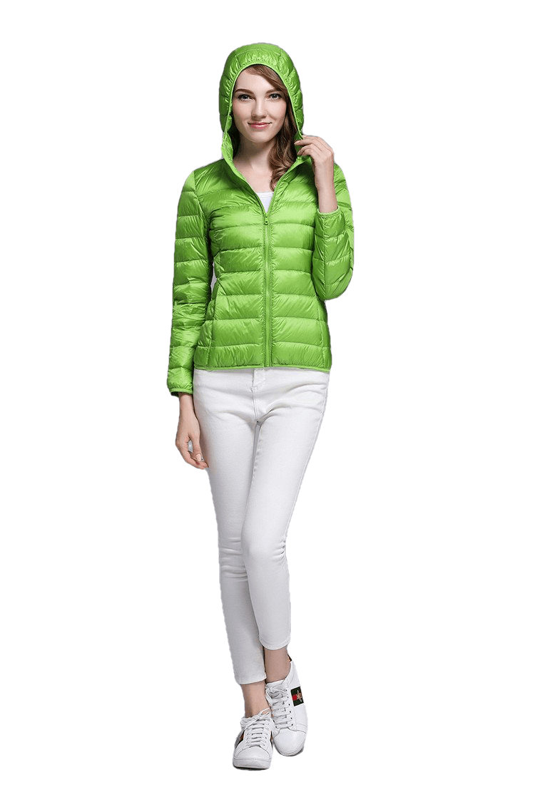 Winter Trendy Pure Color Lightweight Slim Fit Down Jacket For Ladies Secondary image