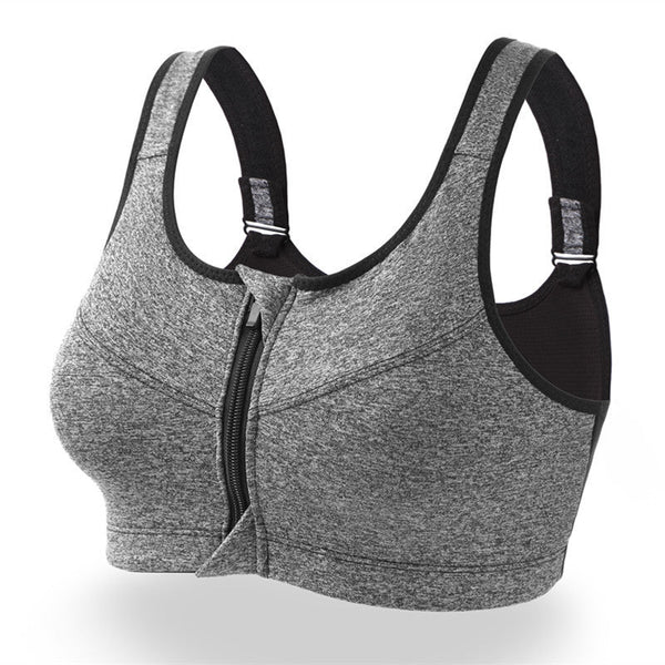 Hot Women Zipper Push Up Sports Bras Vest Underwear Shockproof Breathable Gym Fitness Athletic Running Yoga Bh Sport Tops - Sheseelady