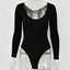 Off Shoulder Ribbed Knitted Sexy Bodysuit Women Black V Neck Summer Slim Rompers Womens Jumpsuit Winter Basic Bodysuits