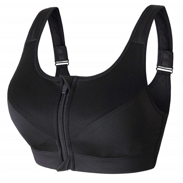 Hot Women Zipper Push Up Sports Bras Vest Underwear Shockproof Breathable Gym Fitness Athletic Running Yoga Bh Sport Tops - Sheseelady