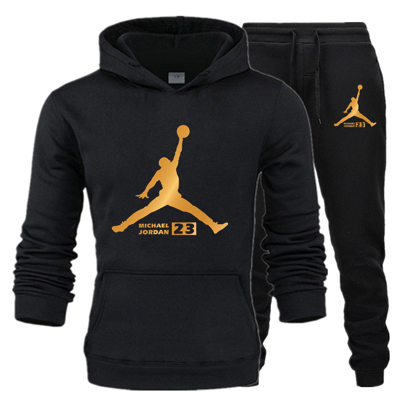 New Tracksuit Men Sportswear Set Fleece Hoodie Suit Jordan Letter Print Hombre Spring Autumn Winter Hoodie+Pants Set Main image