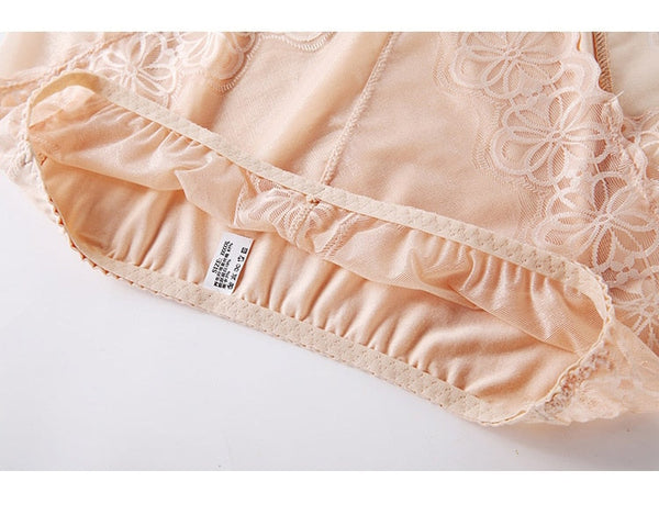 Large Size High Waist Panties For Women Underwear Ladies Big Size Briefs Plus Size Transparent Sexy Lace Panties Female 5Xl 6Xl - Sheseelady