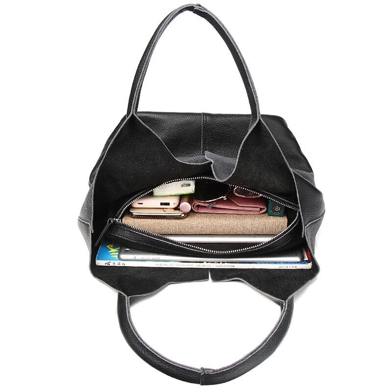 Luxury Casual Women's Soft Genuine Leather Tote Bags Secondary image