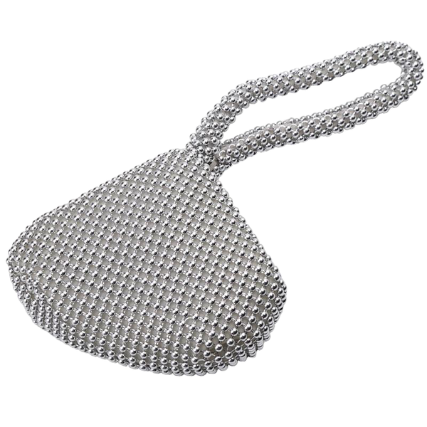 Trendy Women's Rhinestone Surface Metallic Clutch Bag For Party Wedding