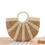 Fashionable Leisure Women's Woven Straw Handbag Solid Color