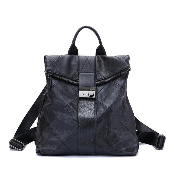 Large Capactiy Anti-theft Women's Leather Backpack For Daily Use