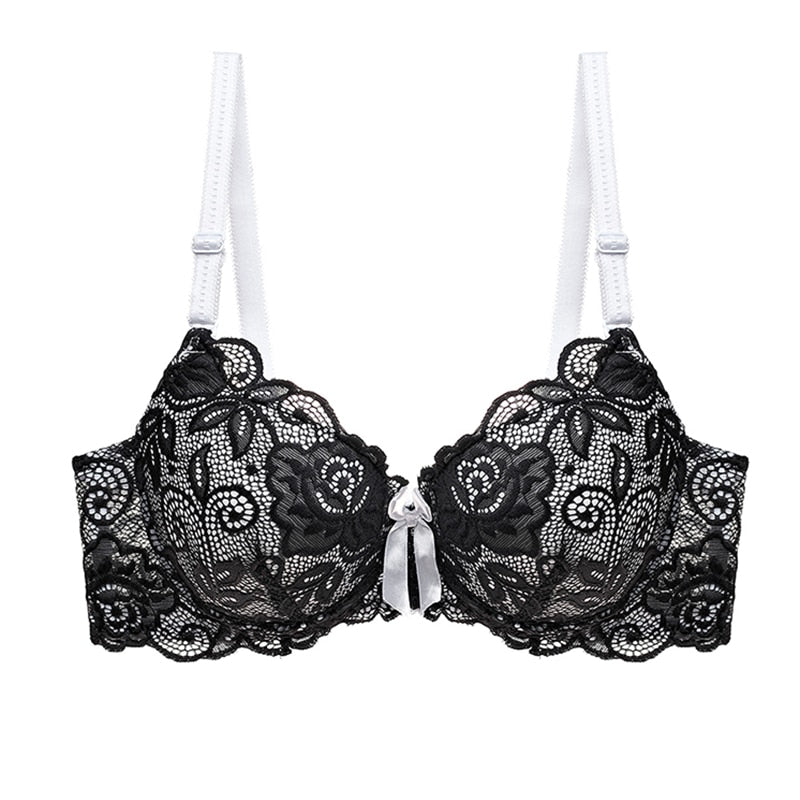 Skin-friendly Sexy Ladies' Lace Push Up Cotton Bralette Plus Size Secondary image