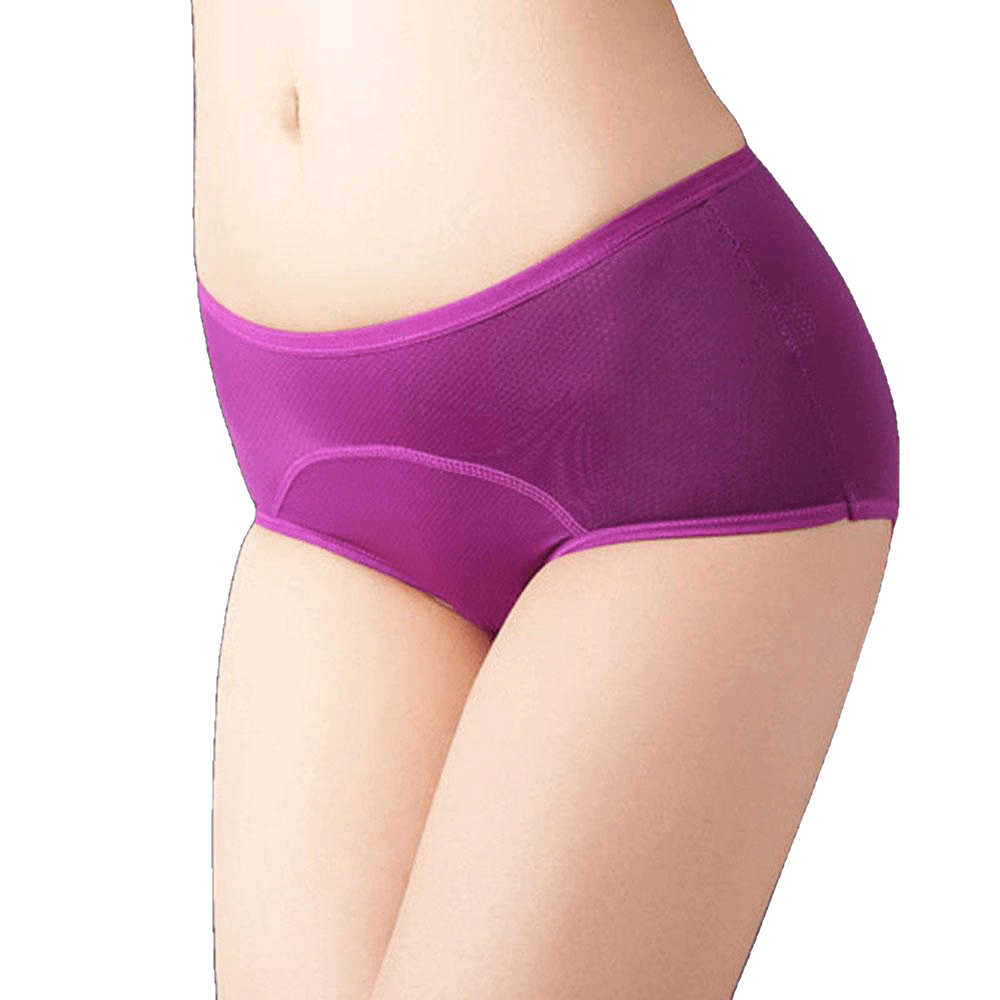 Lady Menstrual Period Breathable Panties Holes Briefs Leakproof Underwear Cotton Soft Solid Mid-Waist Women Plus Size Secondary image