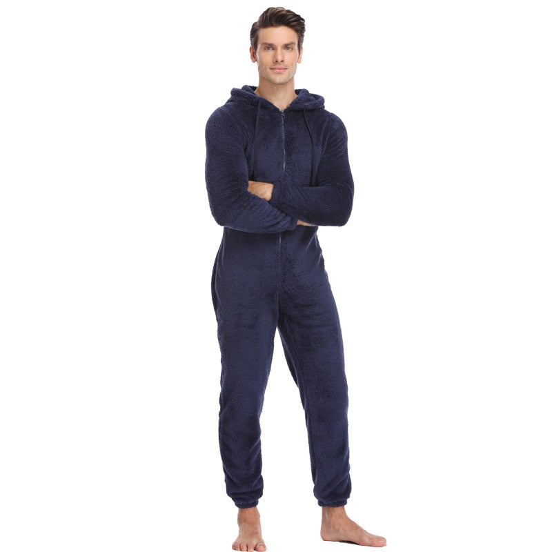 Men Warm Sleep Lounge Adult Sleepwear One Piece Pajamas Secondary image