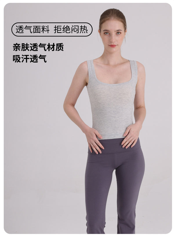 莫代尔性感U领背心夏女 新款欧美skims上衣修身纯色吊带背心批发