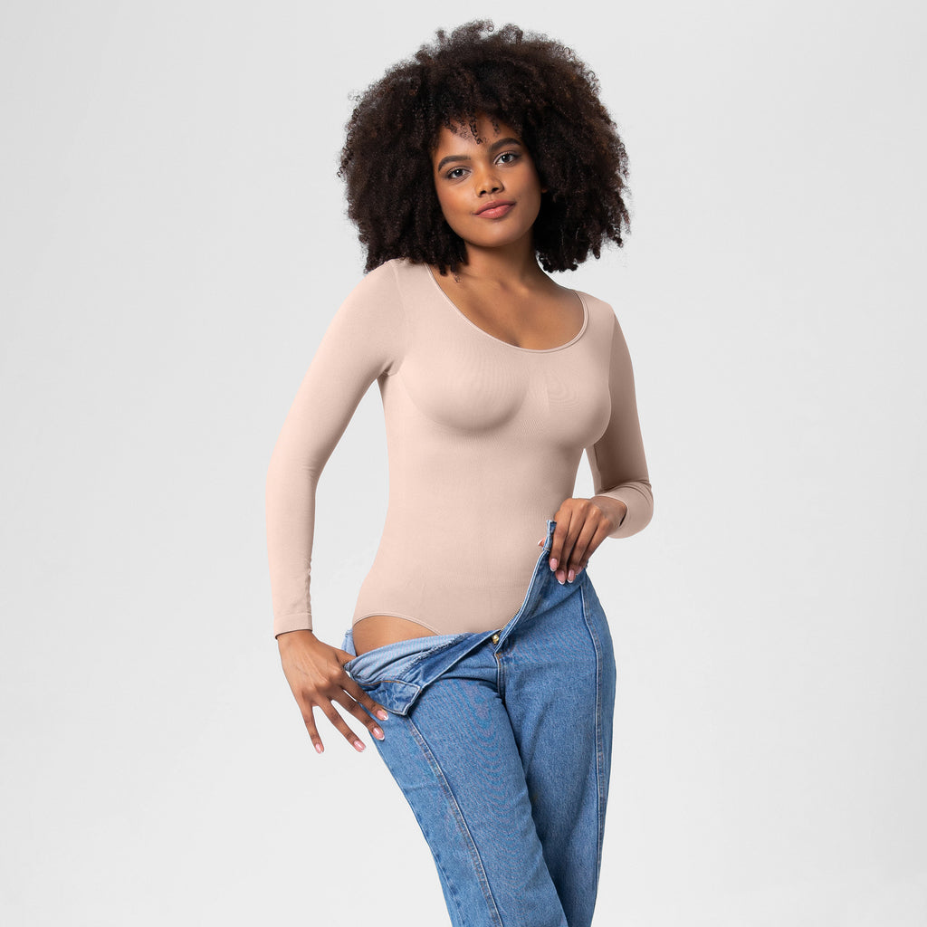 Women's Seamless Long Sleeve Shaping Bodysuit