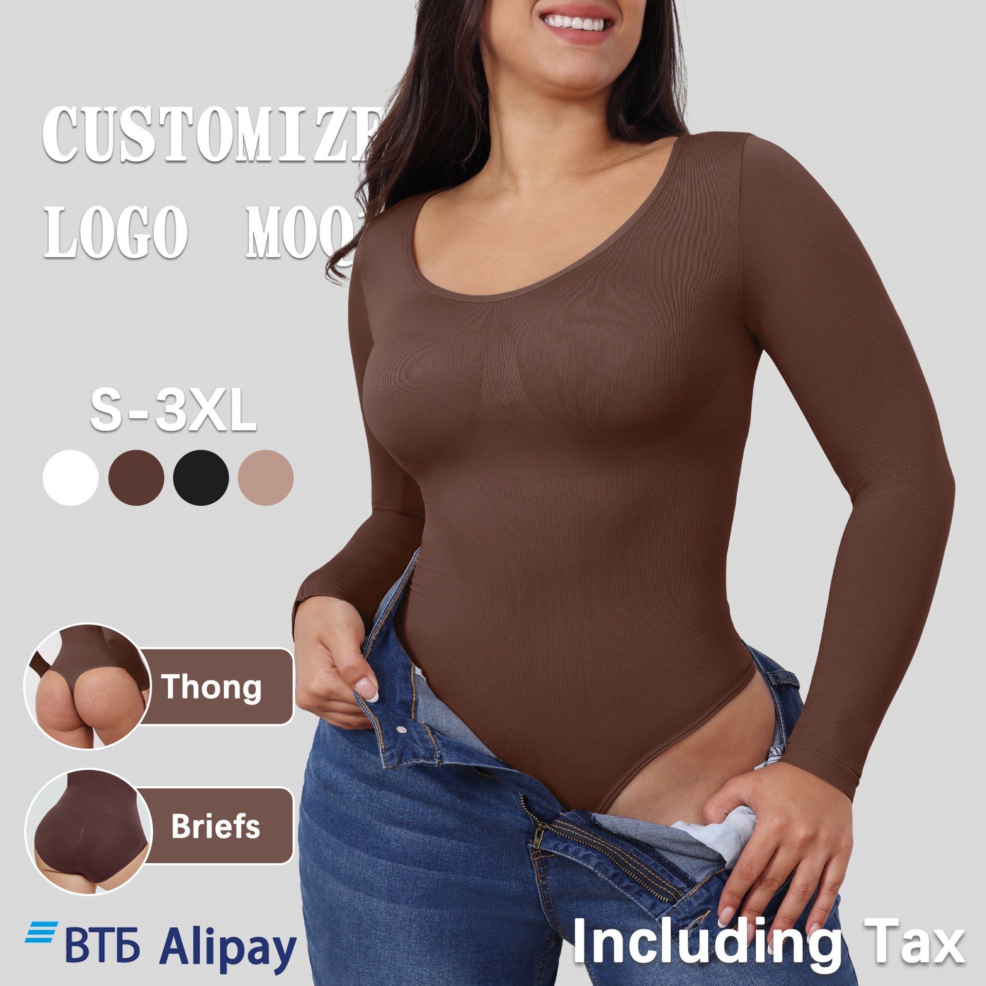 Women's Seamless Long Sleeve Shaping Bodysuit Main image