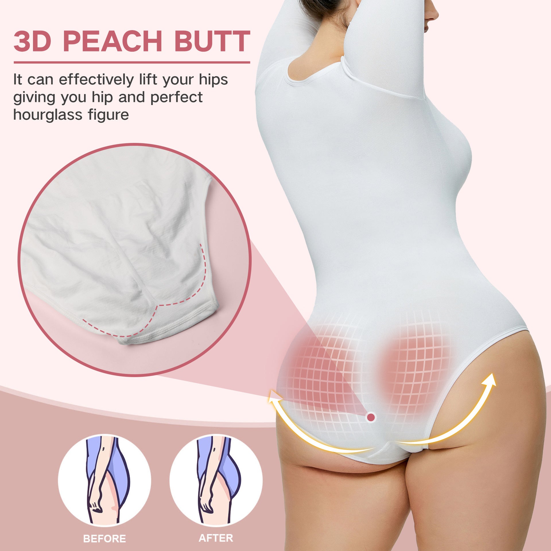 Women's Seamless Long Sleeve Shaping Bodysuit