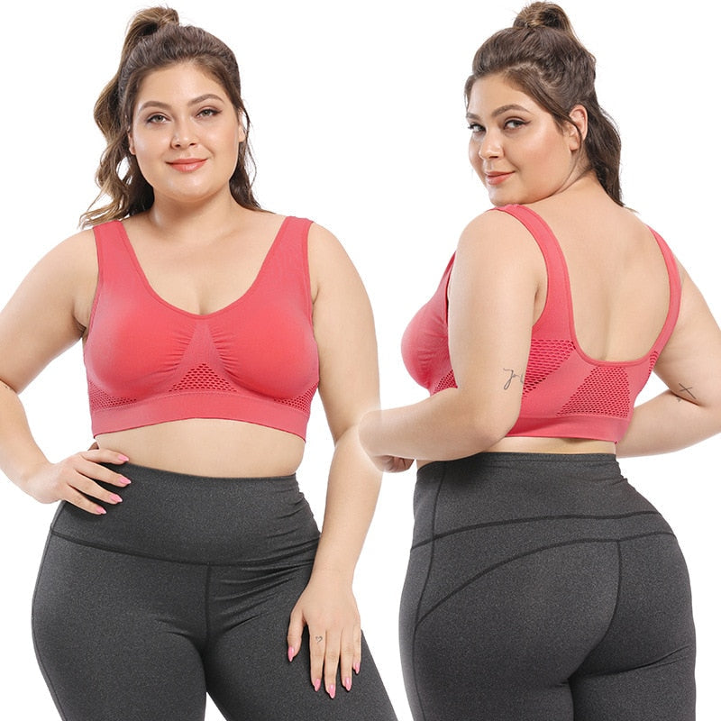 Breathable Women's Seamless Push Up Mesh Bras Plus Size Main image