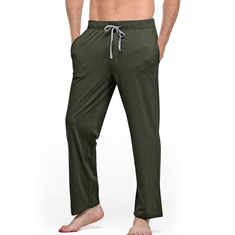 Mens Cotton Sleep Bottoms String Loose Pajamas Secondary image