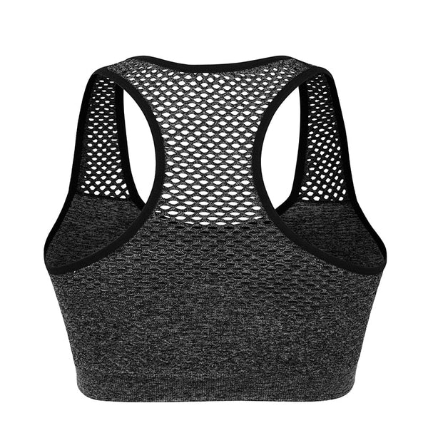 Shockproof Quick-drying Women's Wireless Mesh Push Up Sports Bras