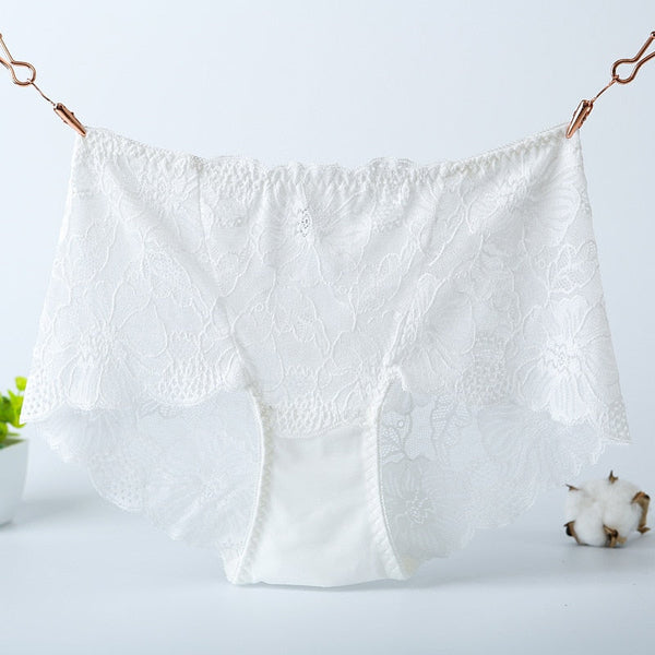 Sexy Hollow Out Floral Embroidery Lace Briefs Women With L-5Xl For Ladies