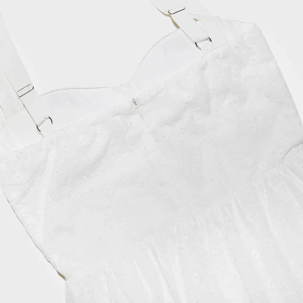 White Women's Summer Dress Linen-cotton Blend Jacquard Dress Elegant Sexy Midi Vacation Holiday Dress