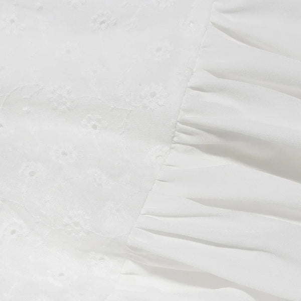 White Women's Summer Dress Linen-cotton Blend Jacquard Dress Elegant Sexy Midi Vacation Holiday Dress