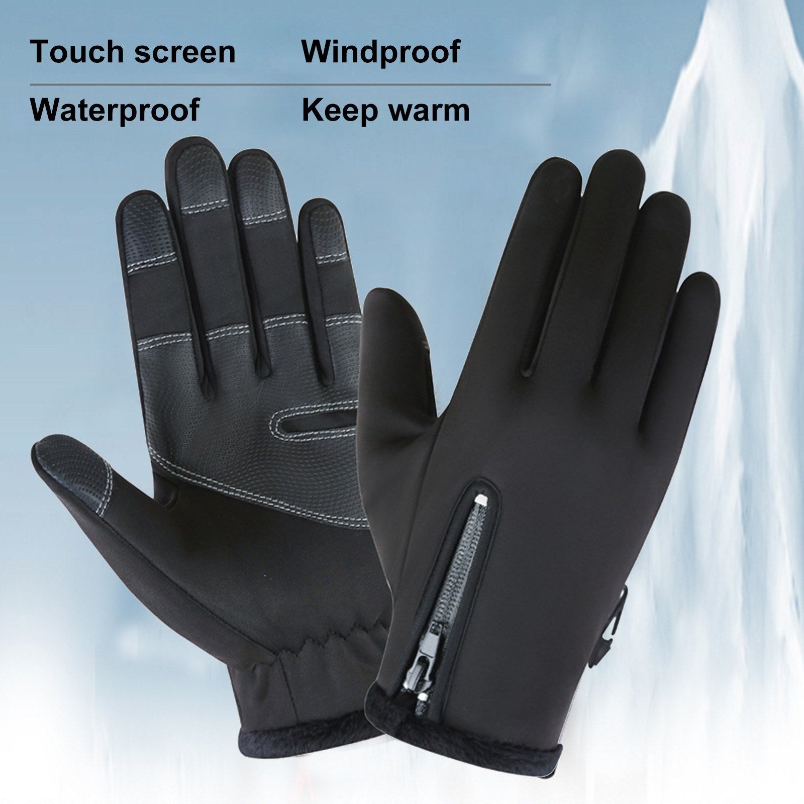 Touchscreen Windproof Waterproof Winter Gloves - Anti-Slip Outdoor Warmth