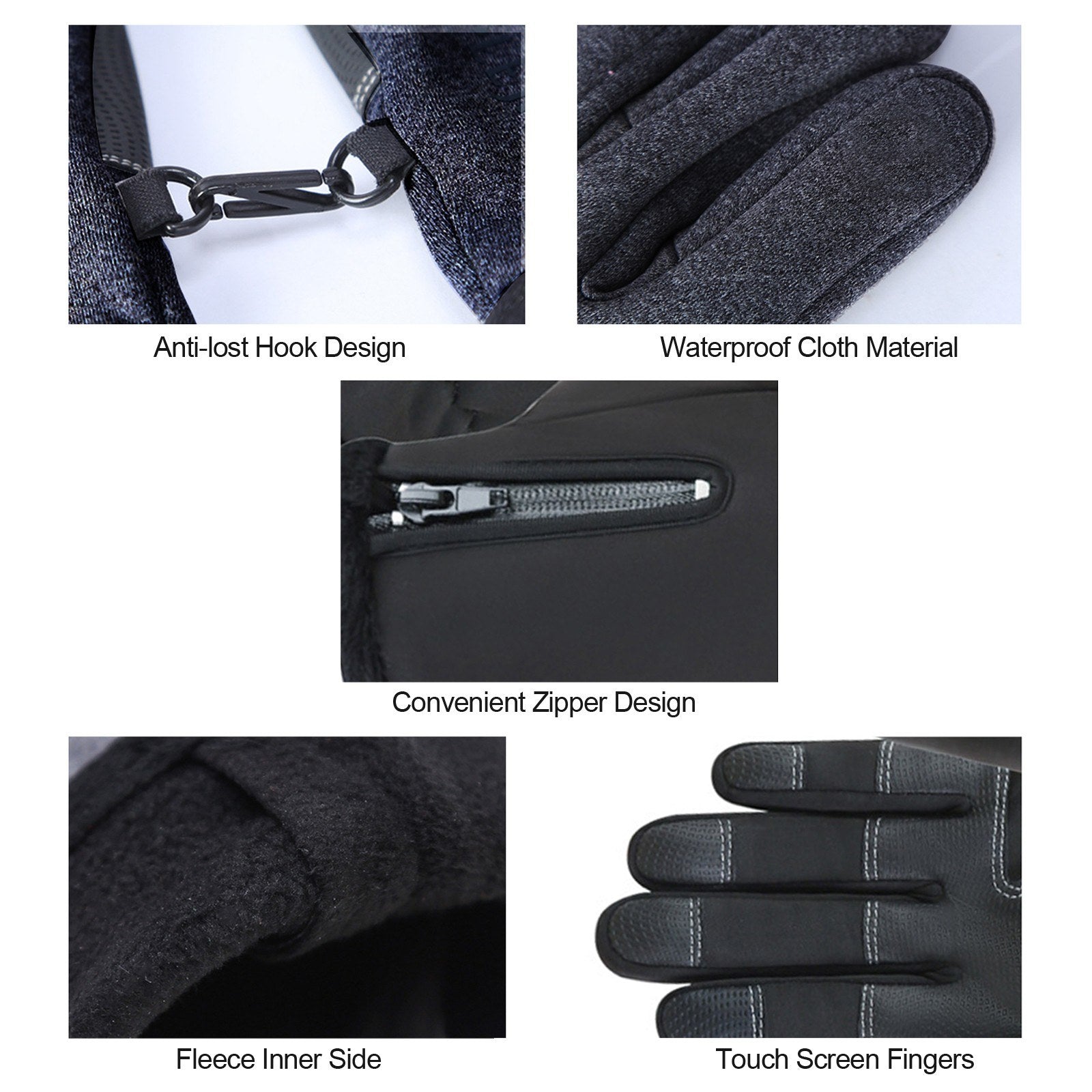 Touchscreen Windproof Waterproof Winter Gloves - Anti-Slip Outdoor Warmth