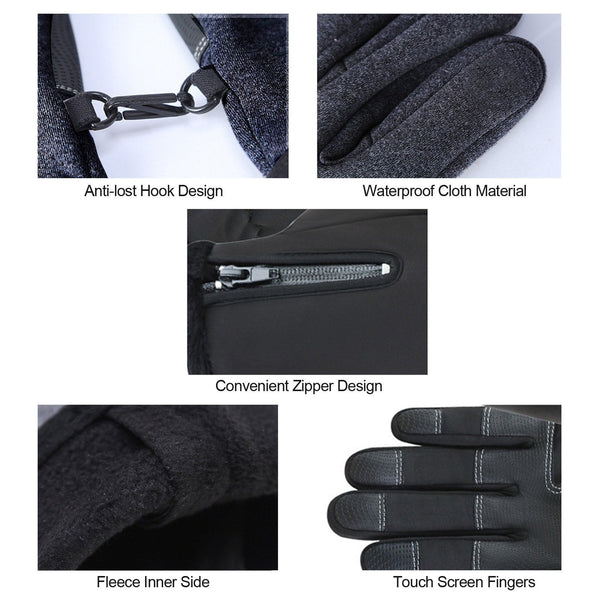 Touchscreen Windproof Waterproof Winter Gloves - Anti-Slip Outdoor Warmth