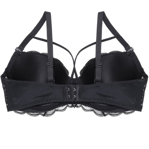 Bow Lace Bralette Brassiere Underwire Lingerie Racerback Floral Bras - Sheseelady