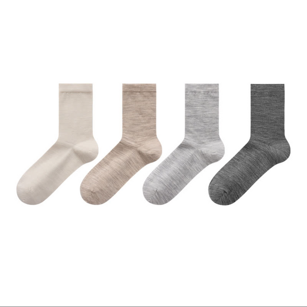 Viviplum Women's Premium Merino Wool Socks - Lightweight, Machine Washable, Seamless Toe & Anti-Odor Crew Socks (4 Pairs)