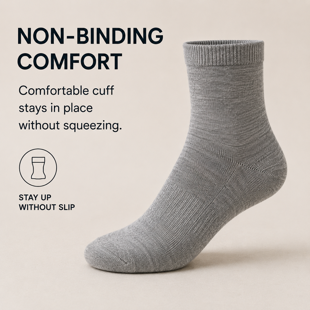 Viviplum Men's Premium Merino Wool Socks - Machine Washable, Anti-Odor & Breathable Crew Socks with LYCRA® Fiber (4 Pairs)