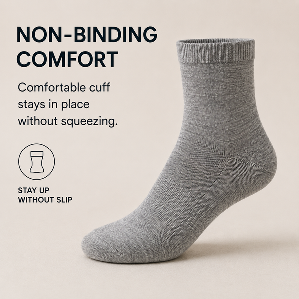 Viviplum Men's Premium Merino Wool Socks - Machine Washable, Anti-Odor & Breathable Crew Socks with LYCRA® Fiber (4 Pairs)