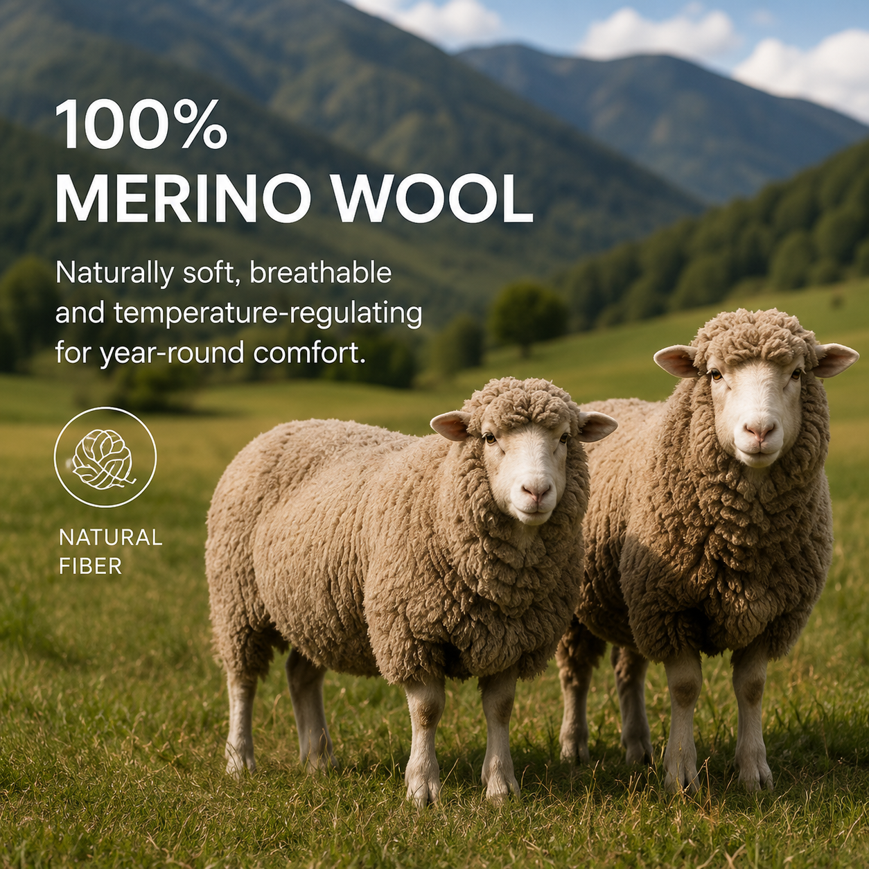 Viviplum Men's Premium Merino Wool Socks - Machine Washable, Anti-Odor & Breathable Crew Socks with LYCRA® Fiber (4 Pairs)