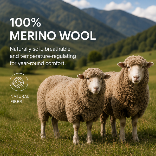 Viviplum Men's Premium Merino Wool Socks - Machine Washable, Anti-Odor & Breathable Crew Socks with LYCRA® Fiber (4 Pairs)