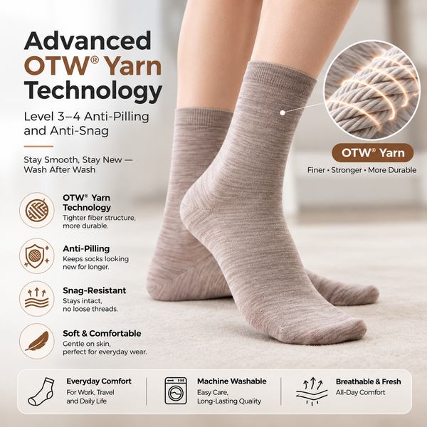 Viviplum Women's Premium Merino Wool Socks - Lightweight, Machine Washable, Seamless Toe & Anti-Odor Crew Socks (4 Pairs)