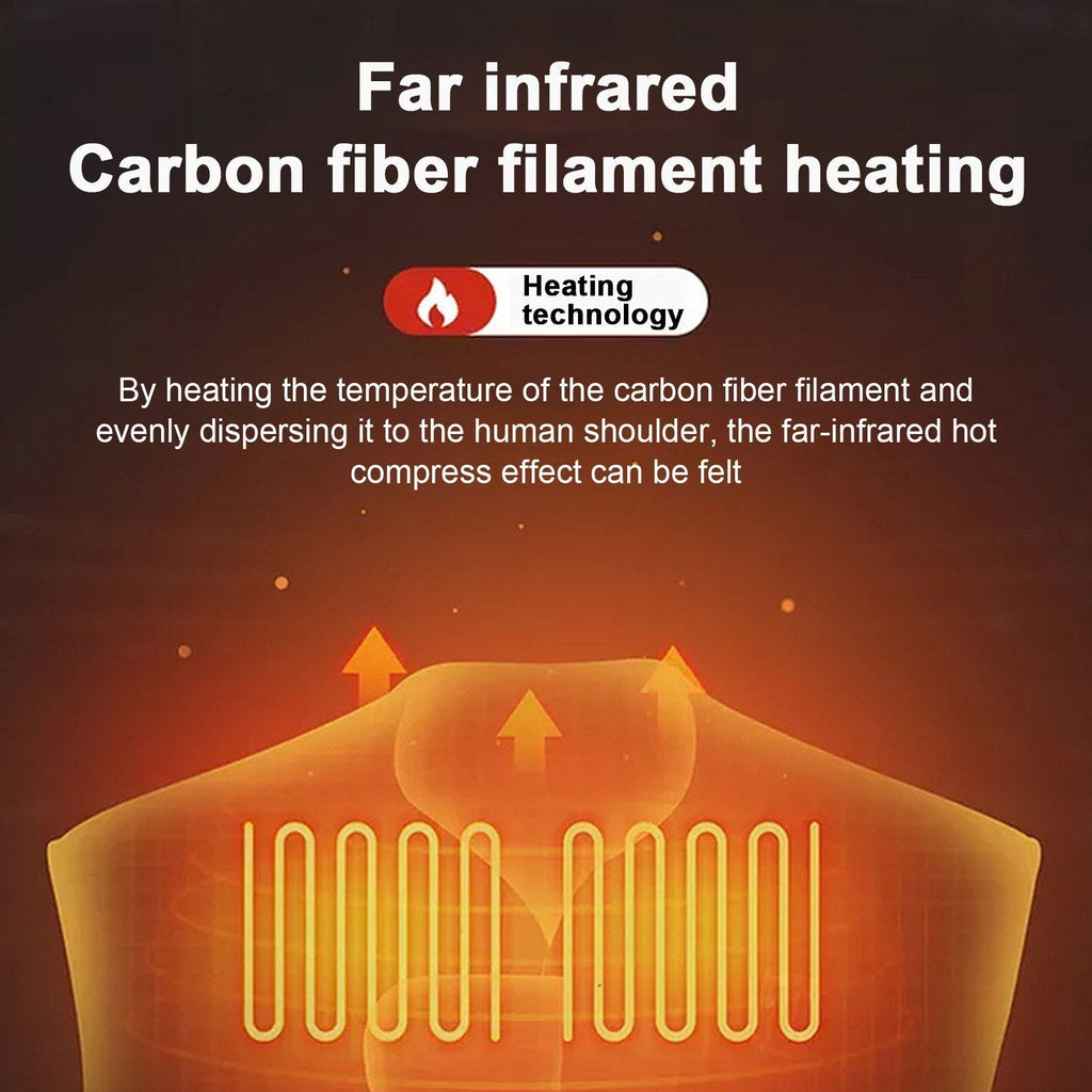 Men's Heated Vest with Stand-up Collar Carbon Fiber 4 Heating Zones 3-Level Temperature Control
