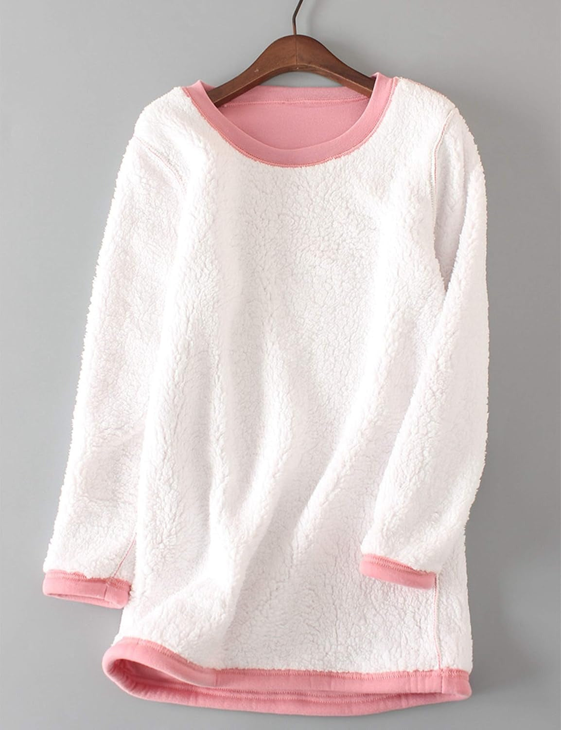 Women's Sherpa-Lined Fleece Sweatshirt - Cozy Crewneck Pullover for Lounge & Sport Main image
