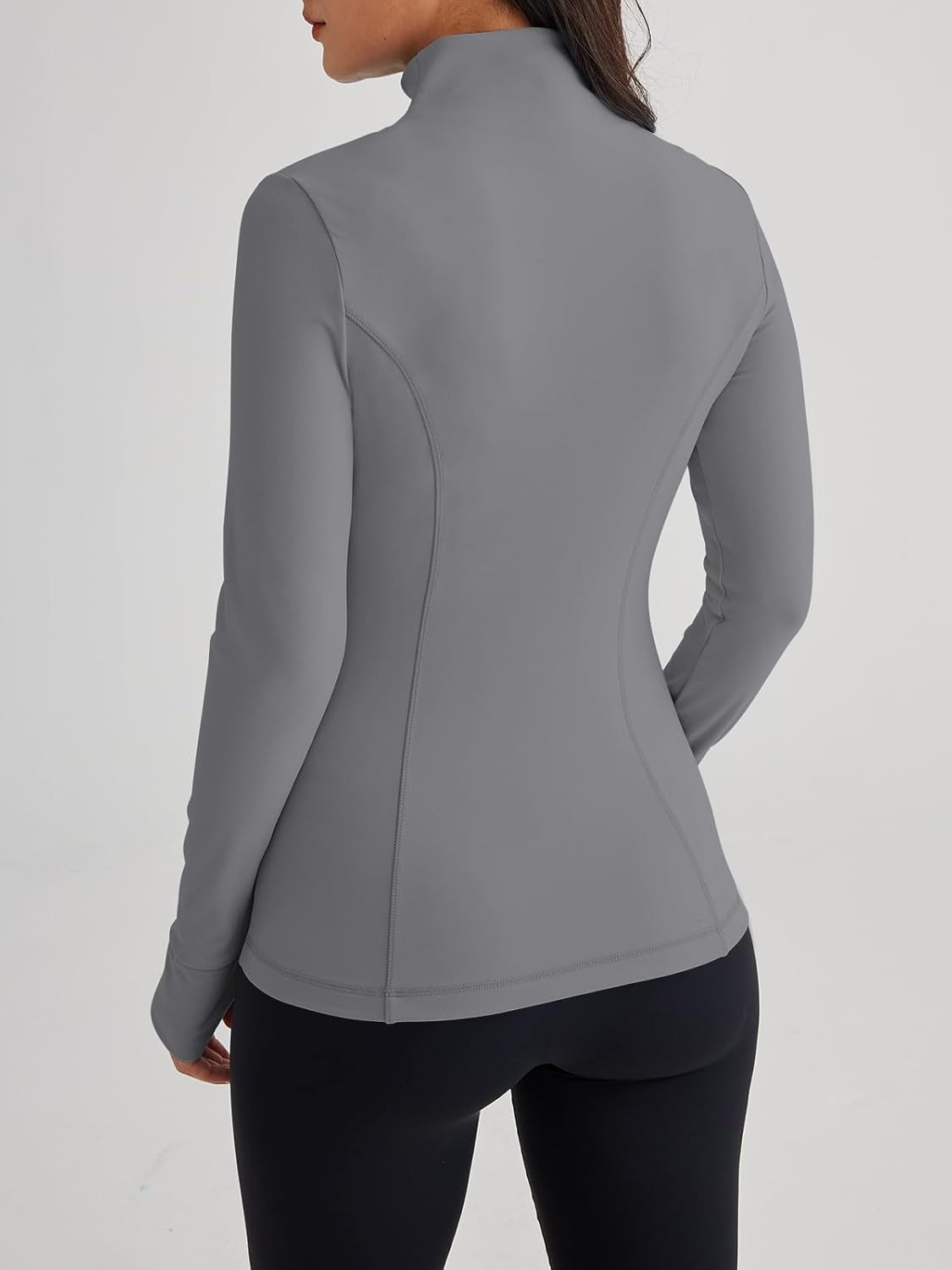 Women’s Full Zip Athletic Jacket – Breathable Lightweight Zip-Up Hoodie with Stand-Up Collar