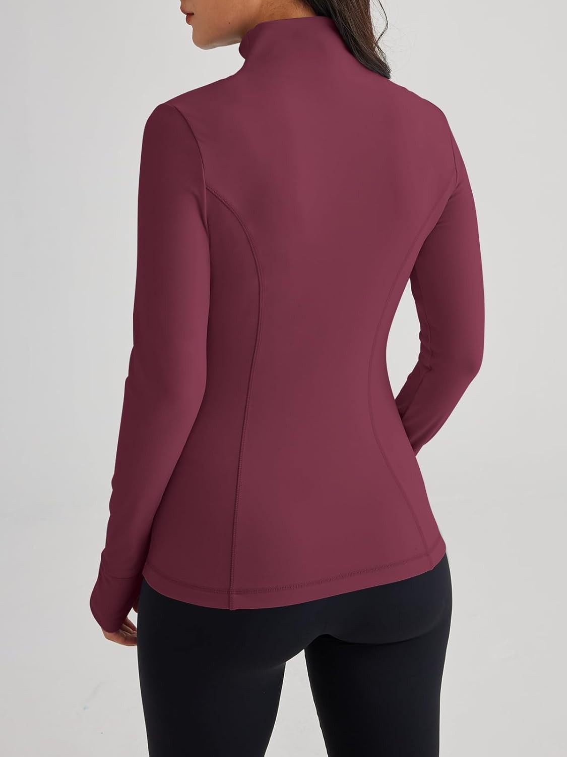 Women’s Full Zip Athletic Jacket – Breathable Lightweight Zip-Up Hoodie with Stand-Up Collar