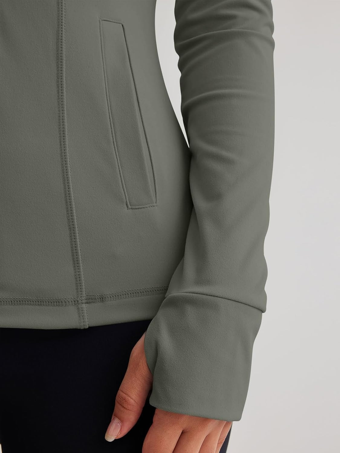 Women’s Full Zip Athletic Jacket – Breathable Lightweight Zip-Up Hoodie with Stand-Up Collar
