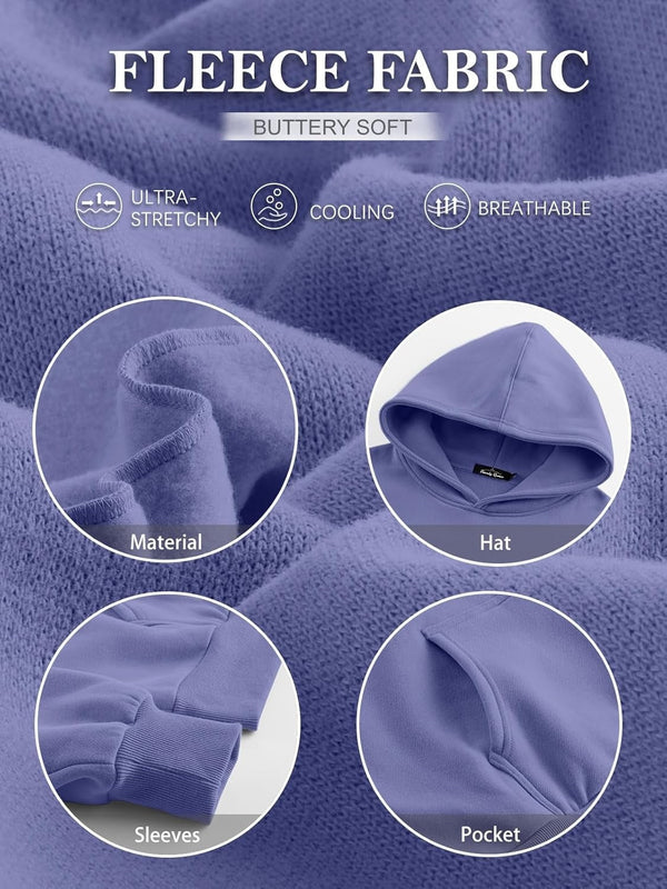 Women’s Oversized Fleece Hoodie – Cozy Pullover Sweatshirt with Pocket for Fall & Winter