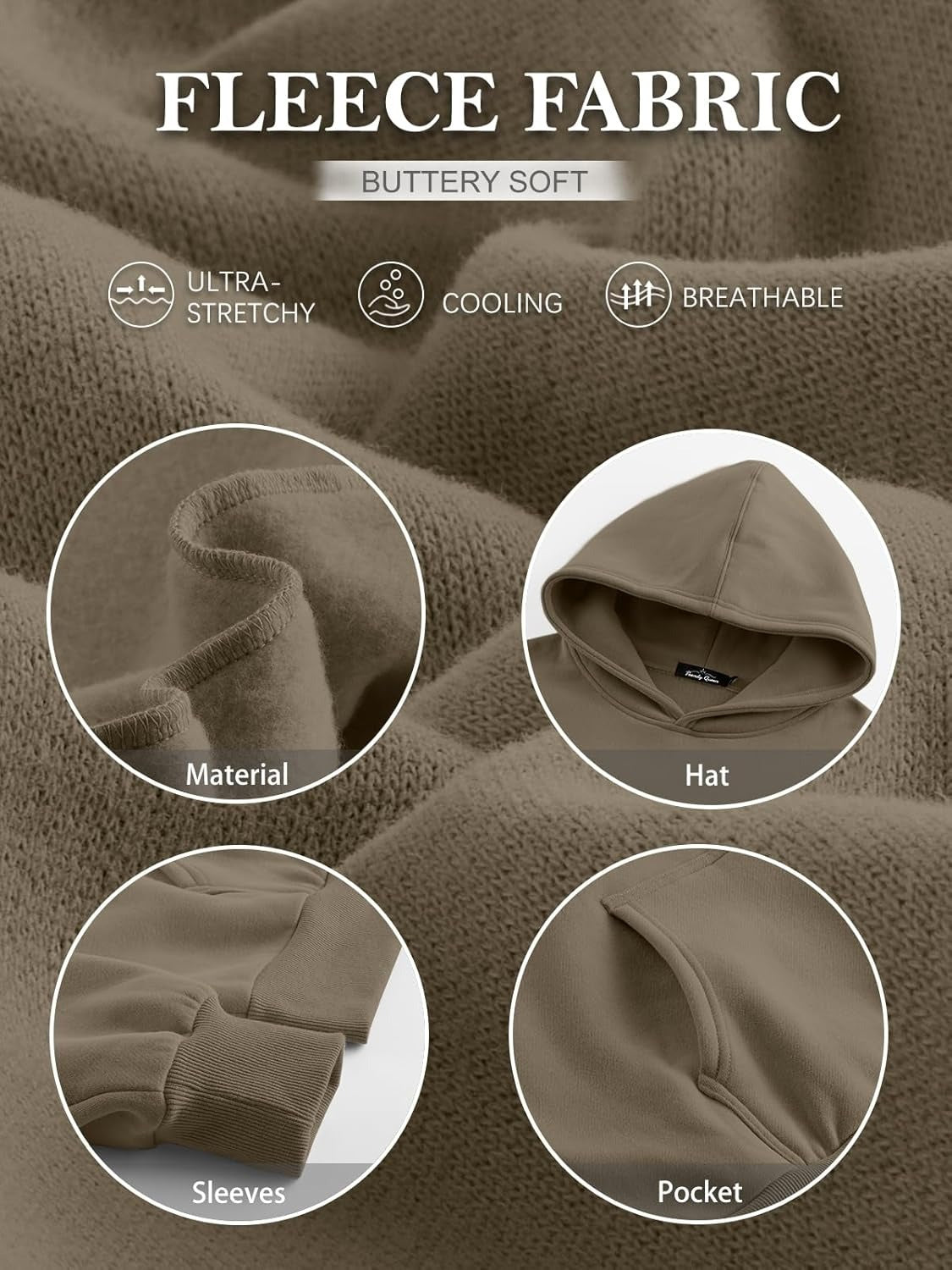 Women’s Oversized Fleece Hoodie – Cozy Pullover Sweatshirt with Pocket for Fall & Winter