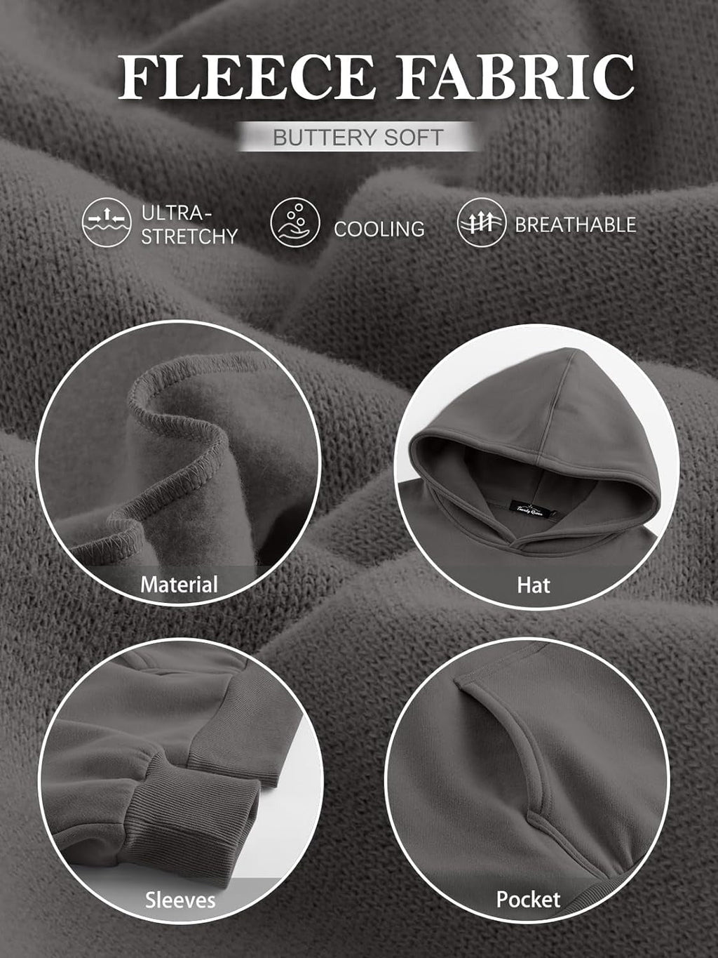 Women’s Oversized Fleece Hoodie – Cozy Pullover Sweatshirt with Pocket for Fall & Winter