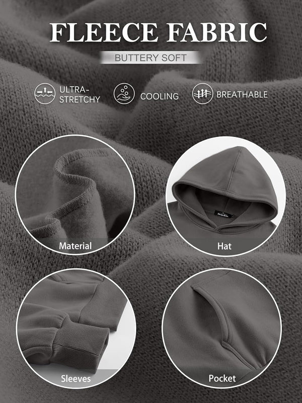 Women’s Oversized Fleece Hoodie – Cozy Pullover Sweatshirt with Pocket for Fall & Winter
