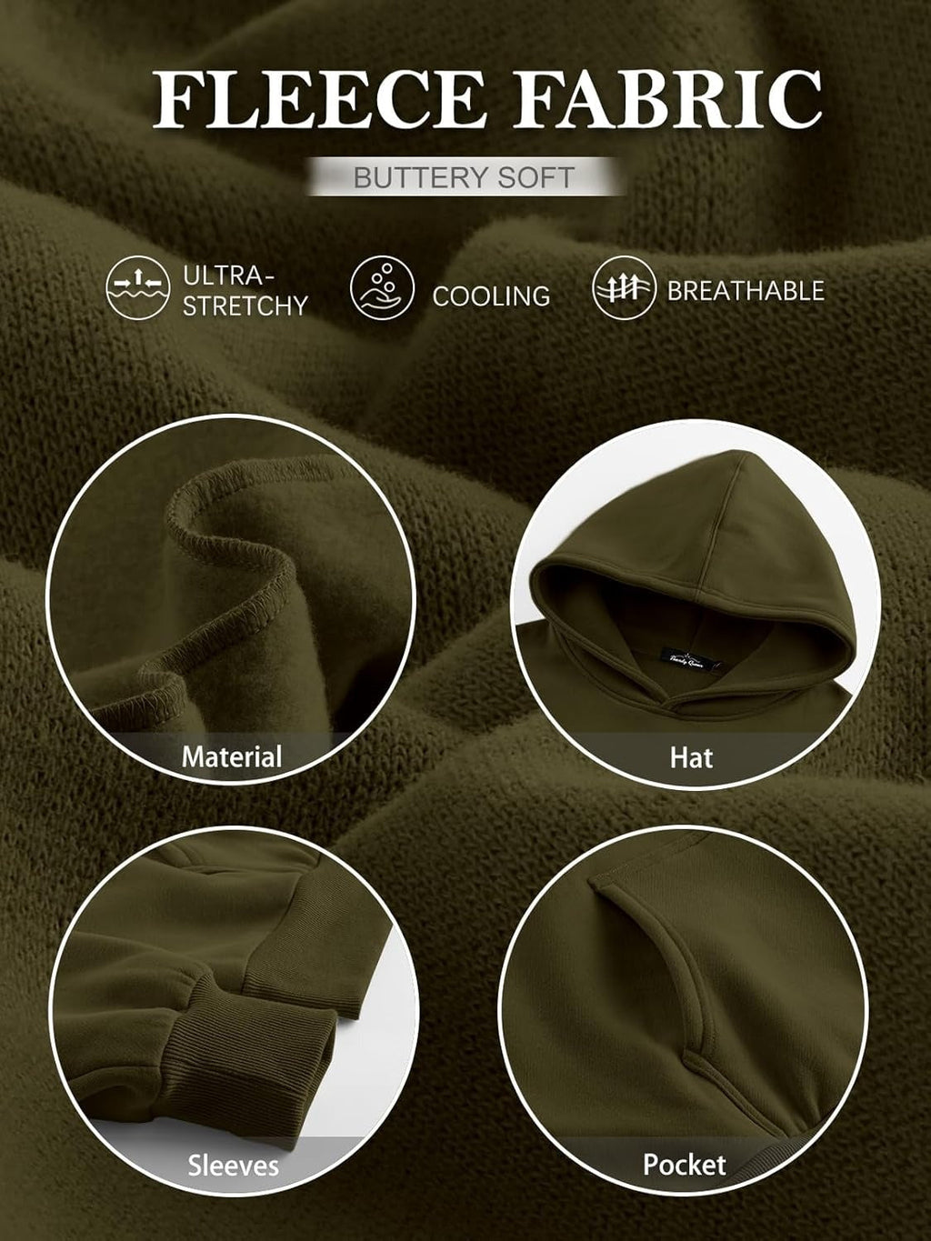 Women’s Oversized Fleece Hoodie – Cozy Pullover Sweatshirt with Pocket for Fall & Winter