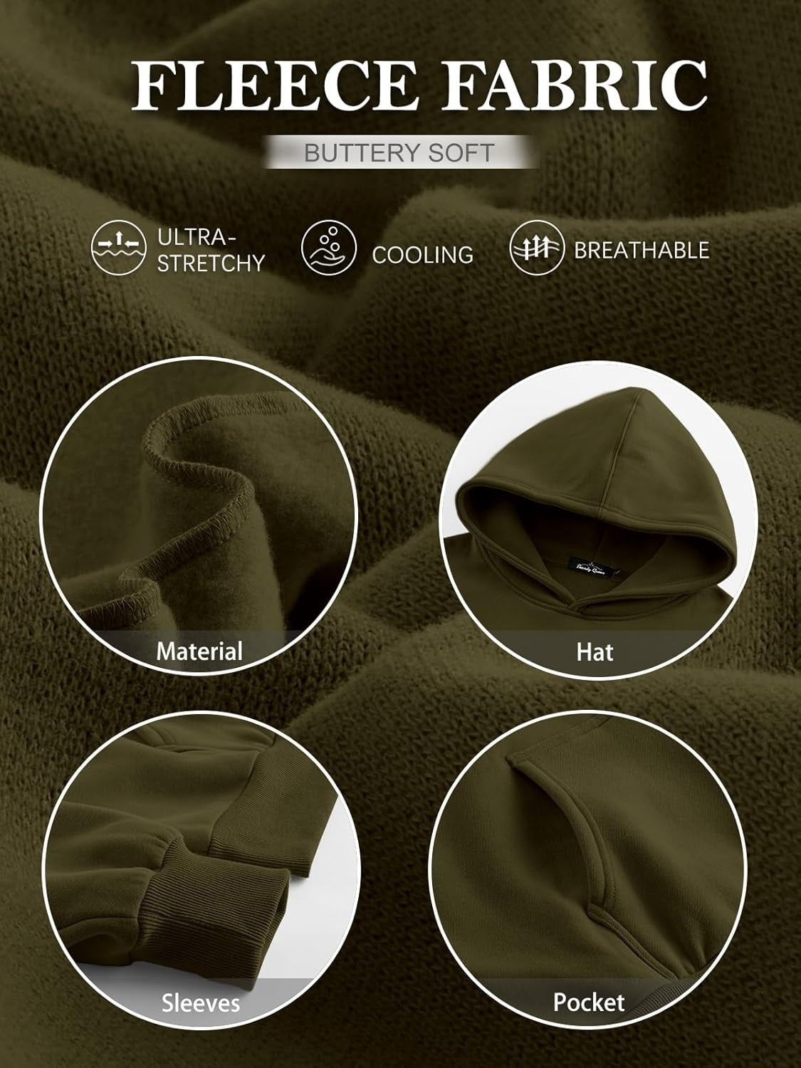 Women’s Oversized Fleece Hoodie – Cozy Pullover Sweatshirt with Pocket for Fall & Winter