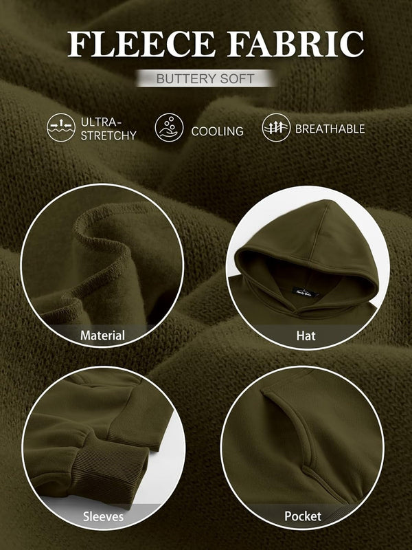 Women’s Oversized Fleece Hoodie – Cozy Pullover Sweatshirt with Pocket for Fall & Winter