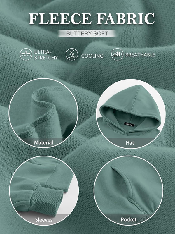 Women’s Oversized Fleece Hoodie – Cozy Pullover Sweatshirt with Pocket for Fall & Winter