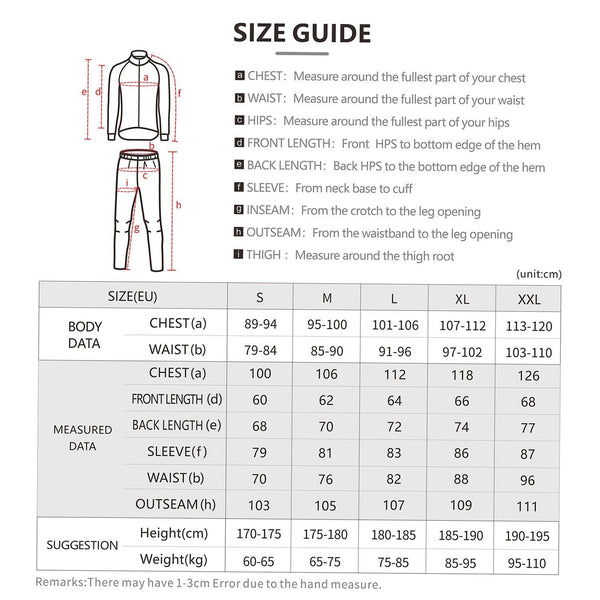 Men Winter Cycling Clothing Set Long Sleeve Windproof Bicycle Jersey with Pants Outdoor Cycling Running Sports Jacket Activewear